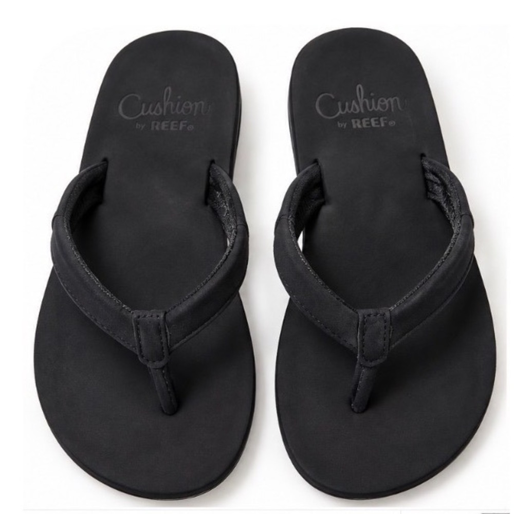 REEF Cushion Black Flip Flops Comfort Thong Sandals Womens Size 9 Lightweight
